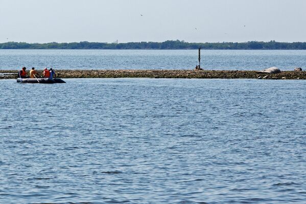 غمرت المياه جزيرة في خزان ريبينسك في منطقة ياروسلافل الروسية، حيث تقع مدينة مولوغا، أثناء بناء خزان ريبينسك. - سبوتنيك عربي