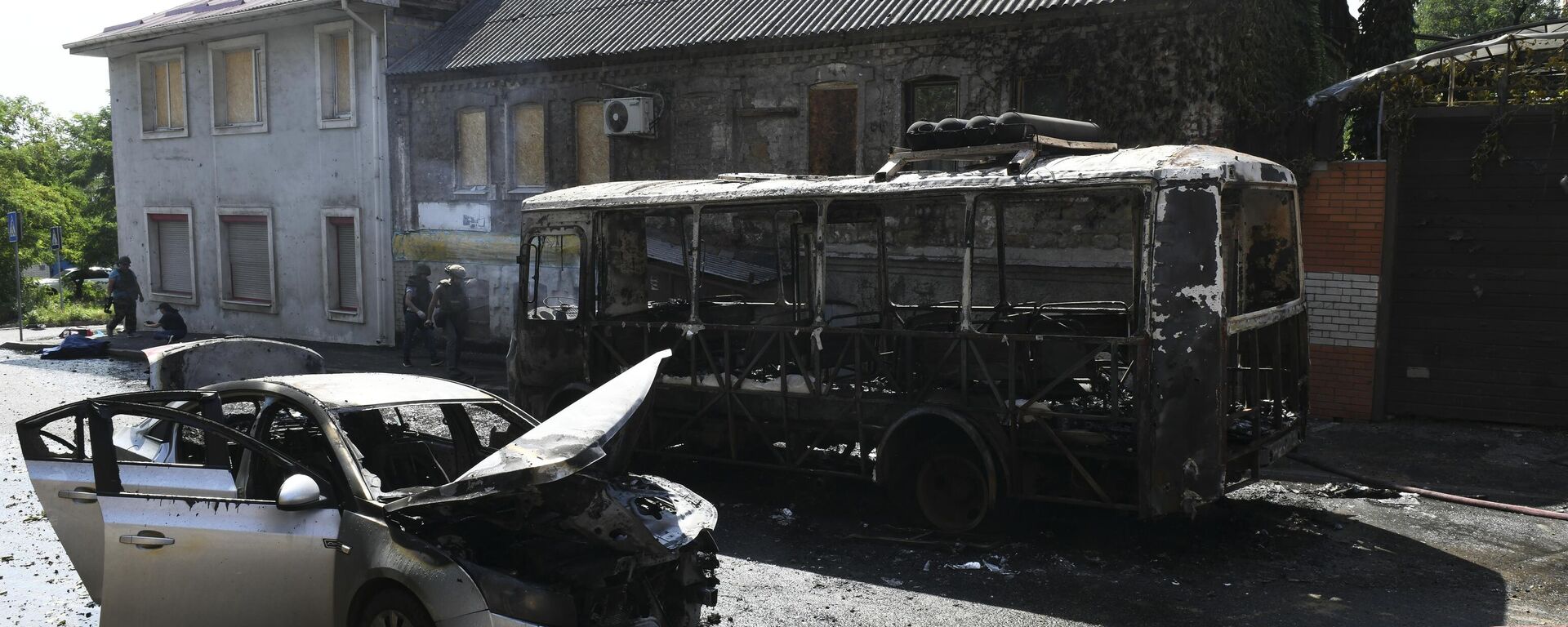 عواقب قصف القوات المسلحة الأوكرانية على دونيتسك، جمهورية دونيتسك الشعبية - سبوتنيك عربي, 1920, 02.09.2023