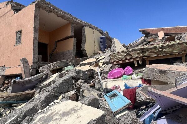 آثار الدمار الذي ألحقه الزلزال بمنازل المواطنين في المغرب - سبوتنيك عربي