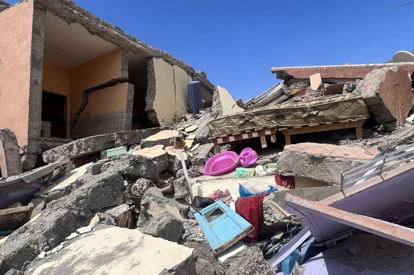 آثار الدمار الذي ألحقه الزلزال بمنازل المواطنين في المغرب - سبوتنيك عربي