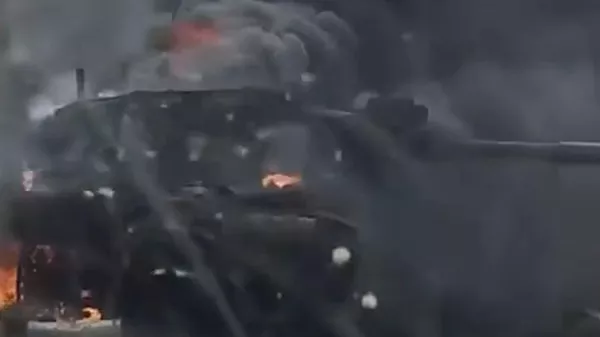 تدمير الدبابة البريطانية تشالنجر 2 في منطقة العملية العسكرية الخاصة في أوكرانيا - سبوتنيك عربي
