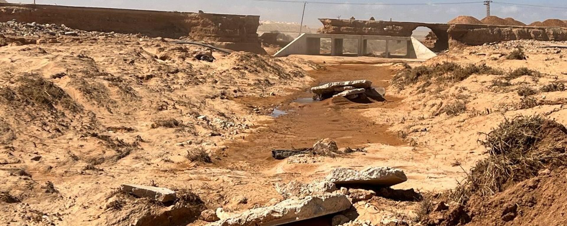 أضرار كبيرة لاحقت  ضاحية المخيلي إثر إعصار دانيال الذي ضرب ليبيا - سبوتنيك عربي, 1920, 24.09.2023