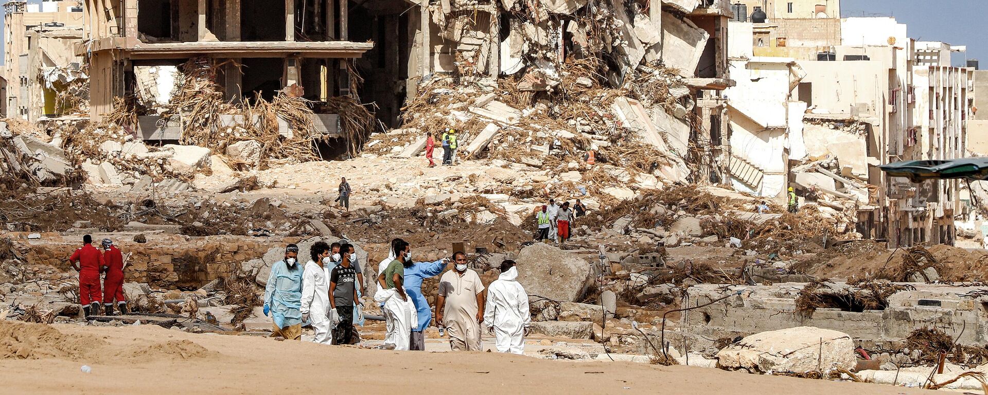 تداعيات الفيضانات المدمرة التي ضربت المدينة في درنة، ليبيا 18 سبتمبر 2023 - سبوتنيك عربي, 1920, 20.09.2023