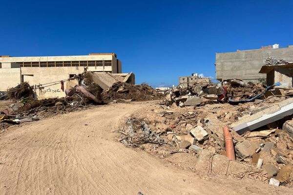 آثار الدمار الناتج عن إعصار دانيال في مدينة درنة الليبية - سبوتنيك عربي