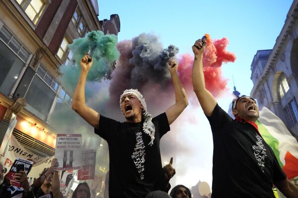 مسيرات شعبية حاشدة لدعم فلسطين في لندن، إنجلترا - سبوتنيك عربي