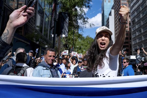 مسيرات شعبية حاشدة لدعم إسرائيل في نيويورك، الولايات المتحدة - سبوتنيك عربي