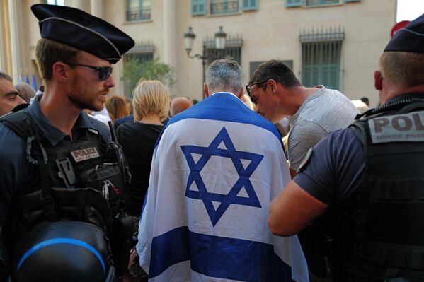 مسيرات شعبية حاشدة لدعم إسرائيل في مدينة نيس، فرنسا - سبوتنيك عربي