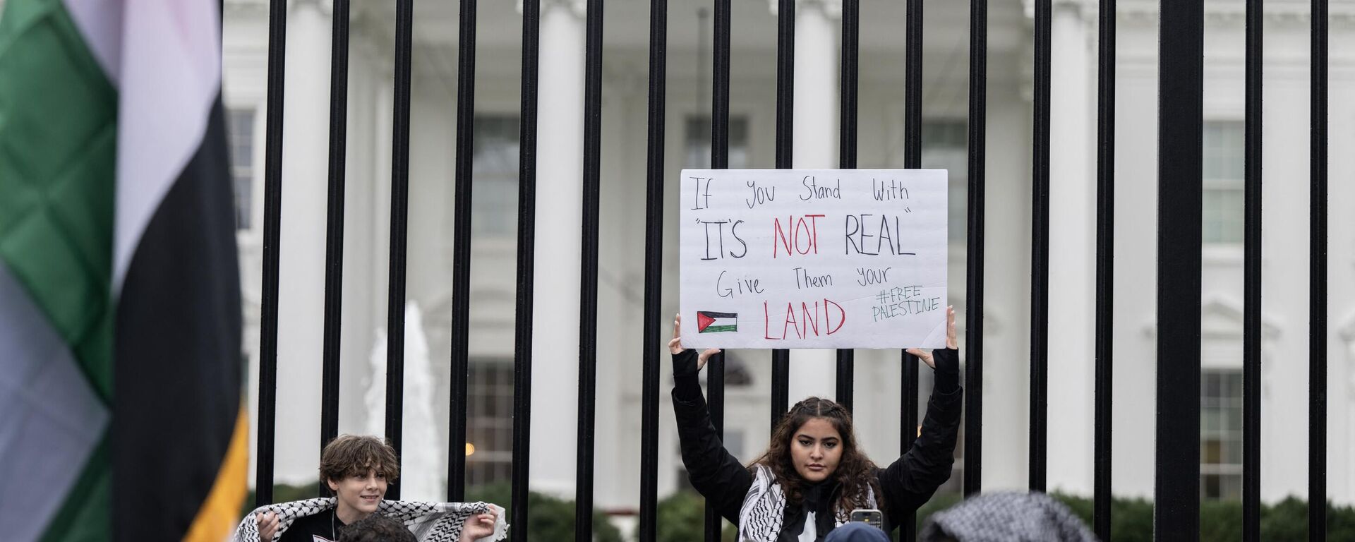 مظاهرات تضامنية مع الفلسطينيين أمام البيت الأبيض في واشنطن - سبوتنيك عربي, 1920, 15.10.2023