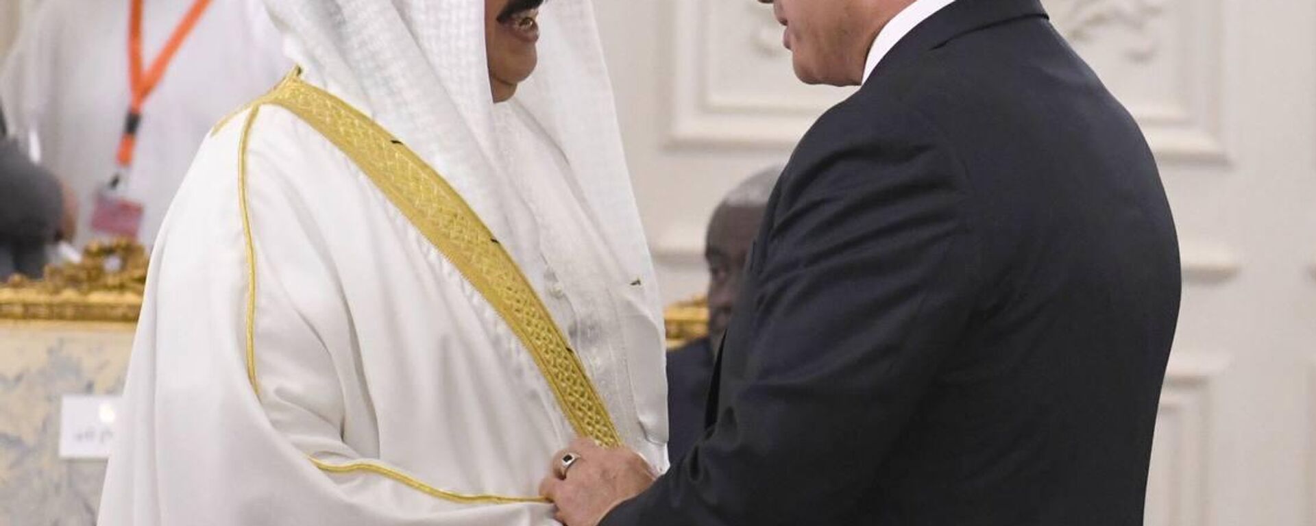 الرئيس المصري عبد الفتاح السيسي خلال استقبال القادة والمسؤولين المشاركين في قمة القاهرة للسلام حول التصعيد في قطاع غزة - سبوتنيك عربي, 1920, 05.02.2025