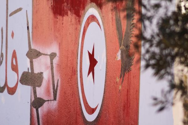 شباب يرسمون جداريات في شوارع تونس توثق معاناة الفلسطينيين وتدعم قضيتهم - سبوتنيك عربي