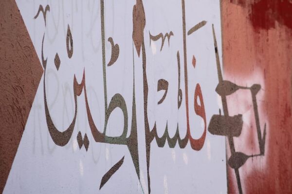 شباب يرسمون جداريات في شوارع تونس توثق معاناة الفلسطينيين وتدعم قضيتهم - سبوتنيك عربي