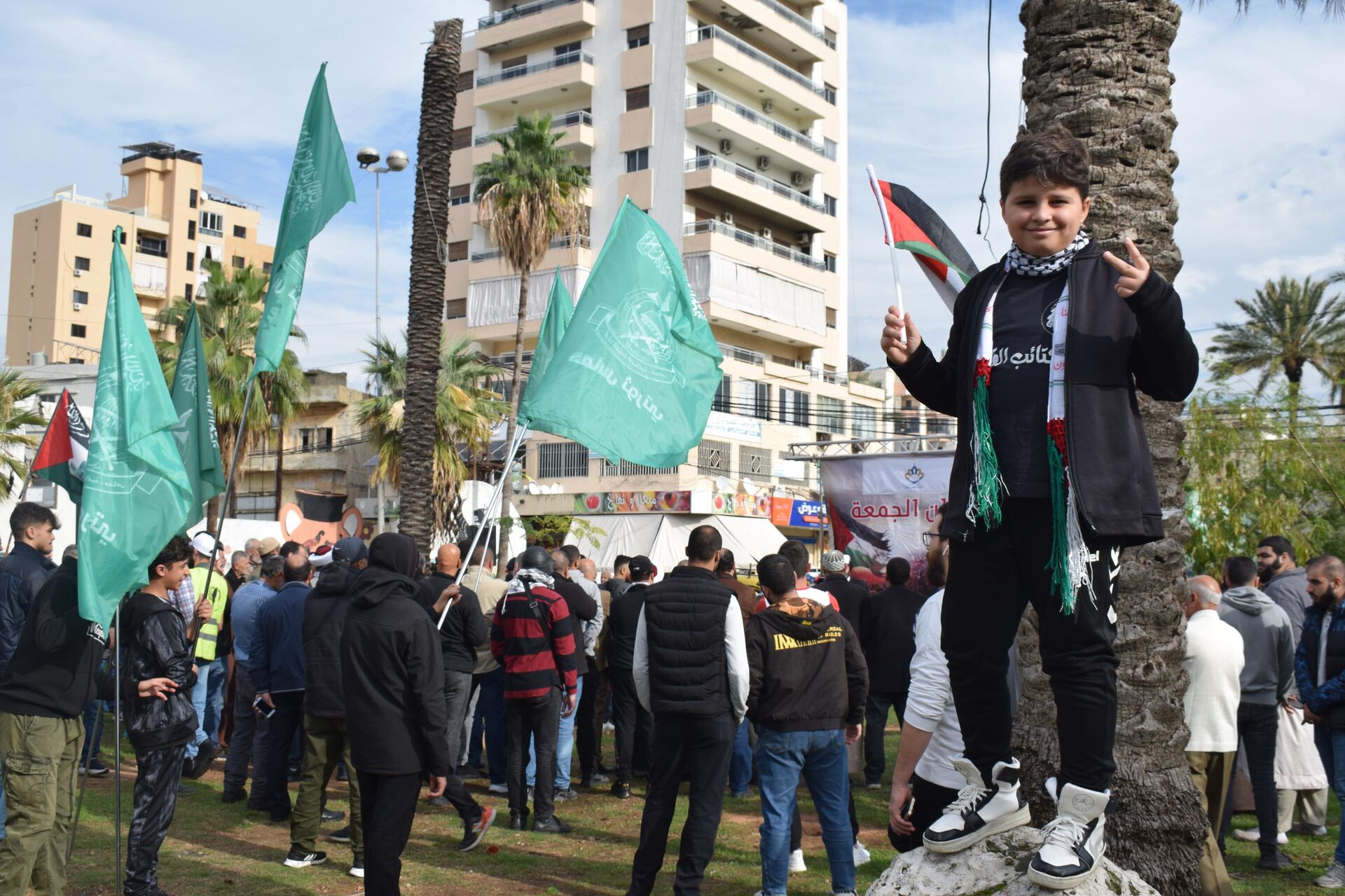 وقفة تضامنية مع غزة للعلماء المسلمين في صيدا جنوبي لبنان - سبوتنيك عربي, 1920, 08.12.2023