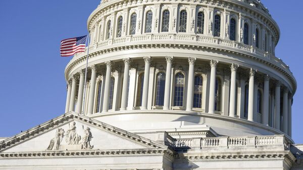 العلم الأمريكي يرفرف فوق مبنى الكونغرس الأمريكي - سبوتنيك عربي
