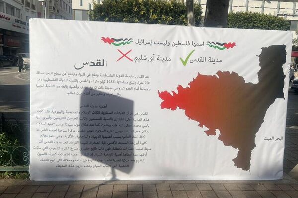 تونس: لوحات ضخمة تعرّف بالقضية الفلسطينية وخيمة توثق صور الحرب وضحاياها - سبوتنيك عربي