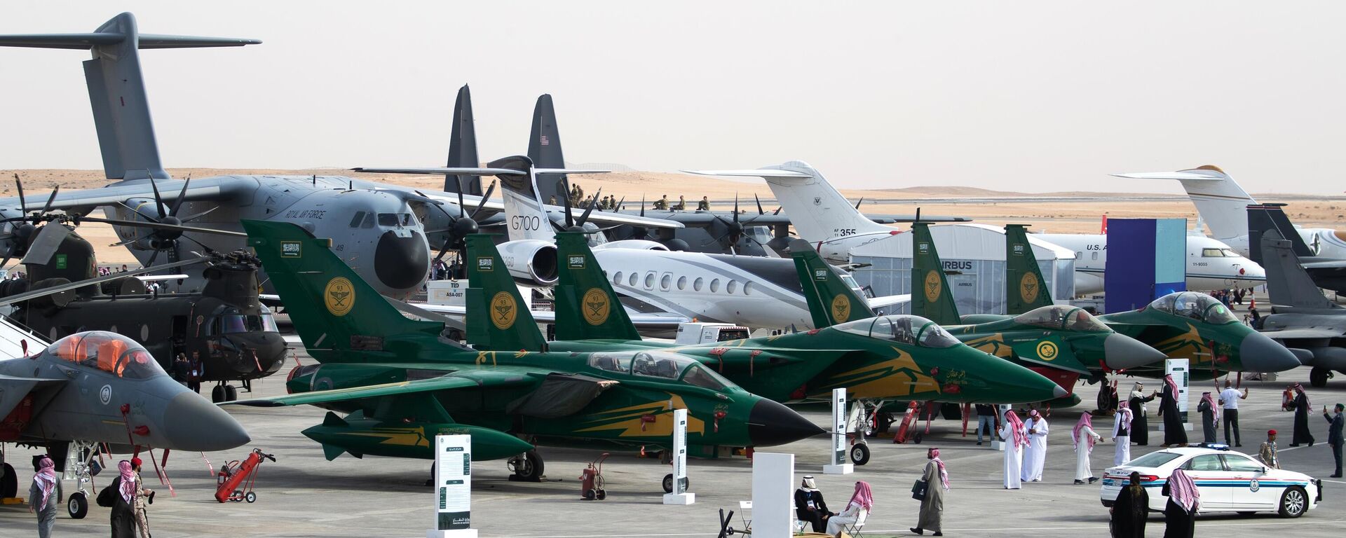 طائرات بانافيا تورنادو ويوروفايتر تايفون وماكدونيل دوغلاس إف-15 سي التابعة للقوات الجوية الملكية السعودية في معرض الدفاع العالمي الثاني في الرياض - سبوتنيك عربي, 1920, 19.04.2025
