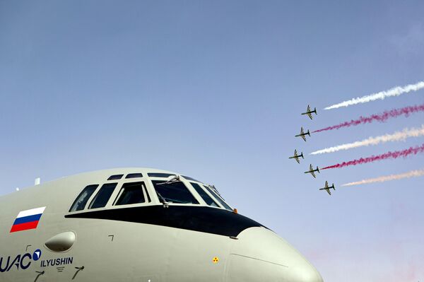 طائرة النقل العسكرية الروسية &quot;إيل-76 أم دي – 90 أ&quot;، في &quot;معرض الدفاع العالمي 2024&quot;، في المملكة العربية السعودية. - سبوتنيك عربي