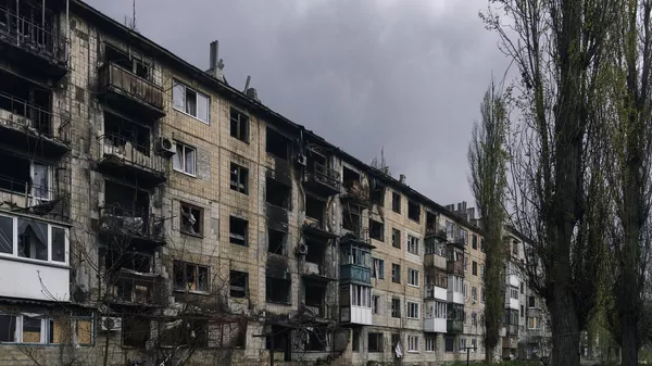 Вид на поврежденные здания в Авдеевке  - سبوتنيك عربي