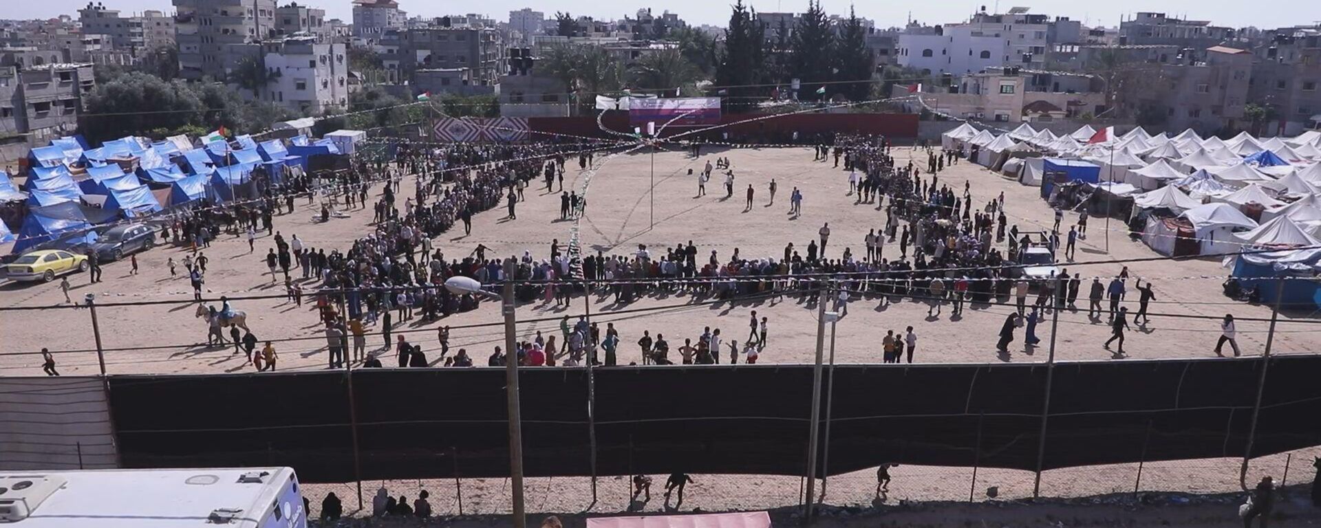 فعالية ترفيهية للأطفال النازحين في رفح للتخفيف من ضجيج الحرب في عيد الفطر - سبوتنيك عربي, 1920, 27.11.2025