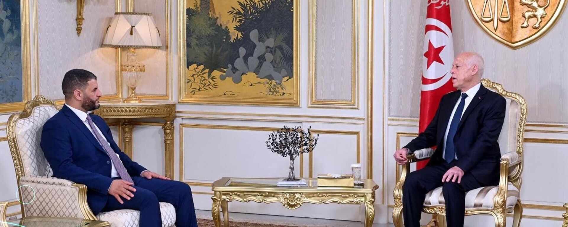 وزير الداخلية الليبي عماد الطرابلسي مع الرئيس التونسي قيس سعيد - سبوتنيك عربي, 1920, 07.05.2024