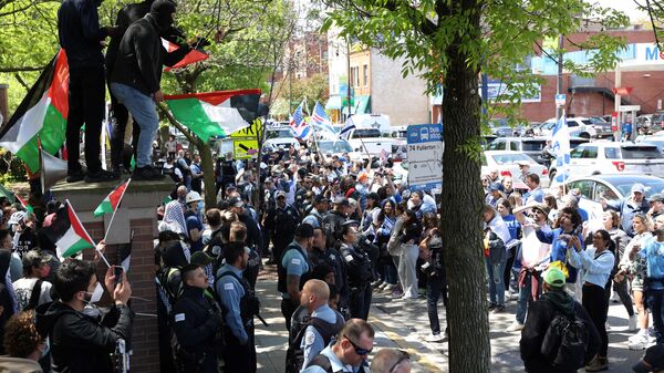 مظاهرات بجامعة شيكاغو الأمريكية دعما لفلسطين - مظاهرات الجامعات الأمريكية - سبوتنيك عربي