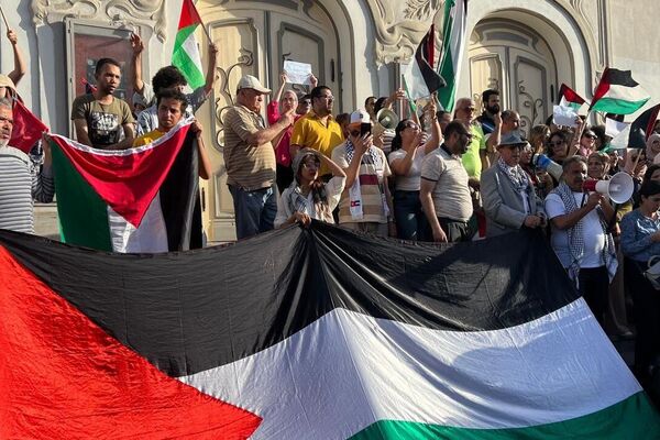 مظاهرات داعمة لفلسطين في تونس ورافضة لمجزرة رفح الفلسطينية - سبوتنيك عربي