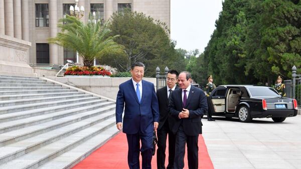 الرئيس الصيني، شي جين بينغ، يلتقي الرئيس المصري، عبد الفتاح السيسي، في العاصمة بكين - سبوتنيك عربي