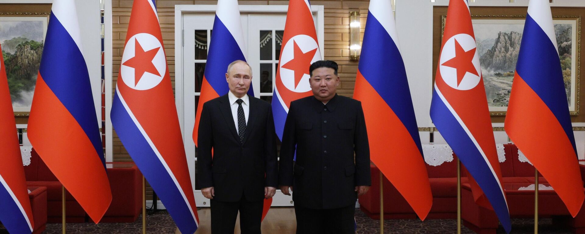 كيم جون أون وبوتين خلال زيارة الأخير إلى كوريا الشمالية - سبوتنيك عربي, 1920, 28.04.2025