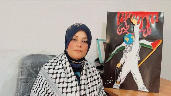 روان عبد العزيز، مسؤولة الثقافة والإعلام في الجالية الفلسطينية في ليبيا - سبوتنيك عربي