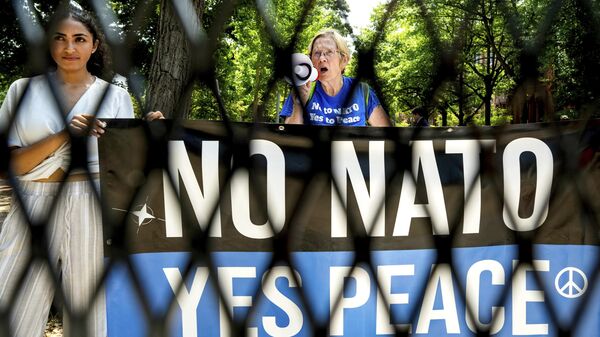 احتجاجات ضد قمة الناتو في واشنطن، الولايات المتحدة الأمريكية 9 يوليو 2024 - سبوتنيك عربي