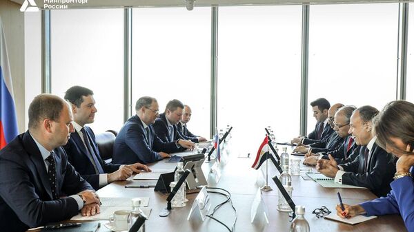 وزير الصناعة والتجارة الروسي أنطون عليخانوف، مع وزير الخارجية المصري، بدر عبد العاطي - سبوتنيك عربي