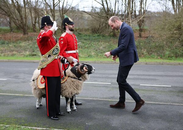 الأمير ويليام، أمير ويلز، يزور فوج ميرسيان لحضور فعالية عيد الميلاد للعائلات، في بولفورد. - سبوتنيك عربي