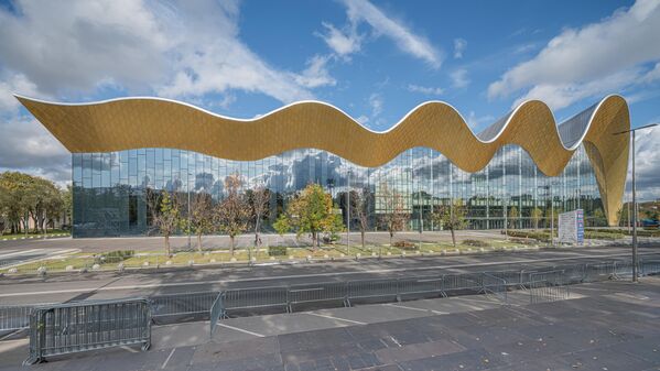 قصر الجمباز الخاص بـ"إيرينا فينر عثمانوفا" على أرض ملعب لوجنيكي في موسكو. قصر الجمباز الخاص بـ"إيرينا فينر عثمانوفا" على أرض ملعب لوجنيكي في موسكو. - سبوتنيك عربي