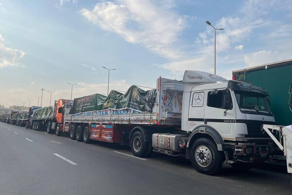 قافلة مساعدات إنسانية مصرية للفلسطينيين في قطاع غزة
 - سبوتنيك عربي