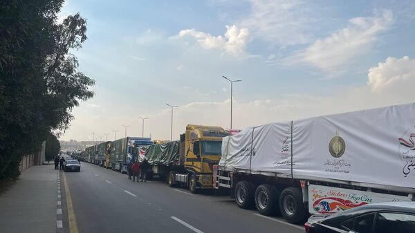 قافلة مساعدات إنسانية مصرية للفلسطينيين في قطاع غزة
 - سبوتنيك عربي