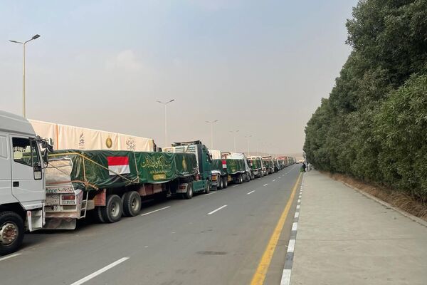 قافلة مساعدات إنسانية مصرية للفلسطينيين في قطاع غزة
 - سبوتنيك عربي