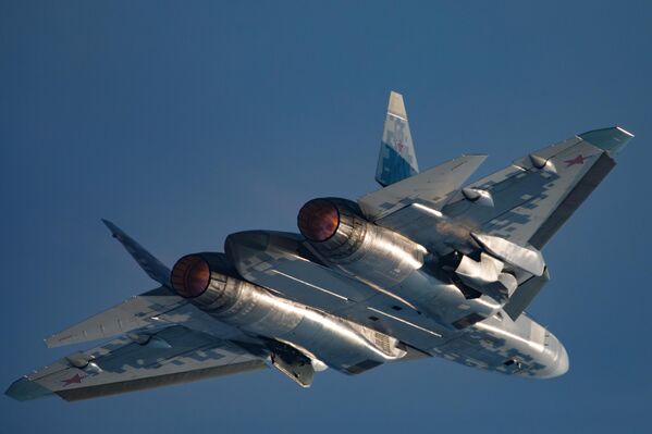 المقاتلة الروسية &quot;سو-57&quot; تستعرض قدراتها في الجو - سبوتنيك عربي