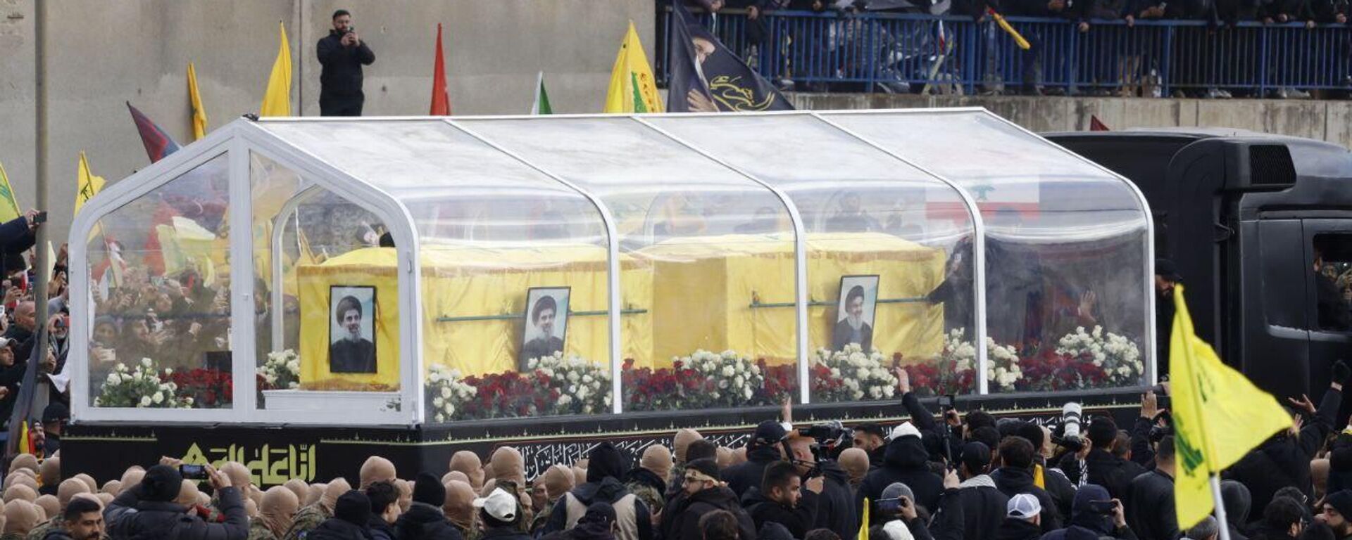 تشييع مهيب لحسن نصر الله في لبنان - سبوتنيك عربي, 1920, 23.02.2025