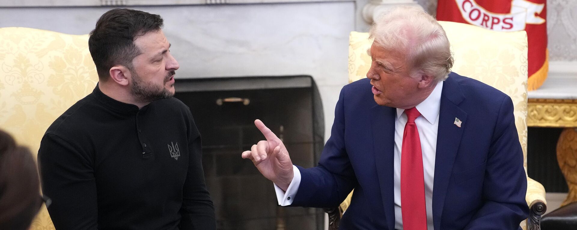 Президент США Дональд Трамп и Владимир Зеленский в Овальном кабинете Белого дома - سبوتنيك عربي, 1920, 01.03.2025