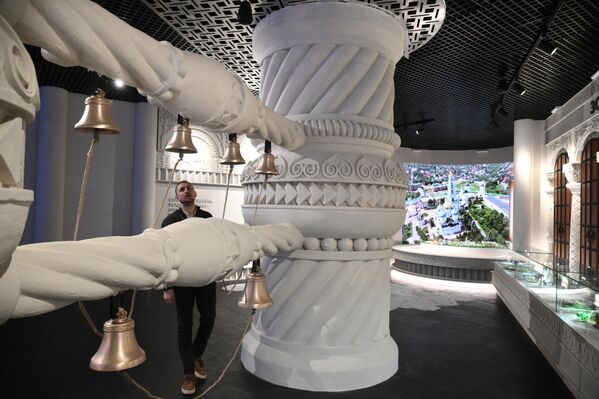 إحدى الزوايا في المعرض التفاعلي &quot;رحلة عبر روسيا&quot; في مركز روسيا الوطني. - سبوتنيك عربي