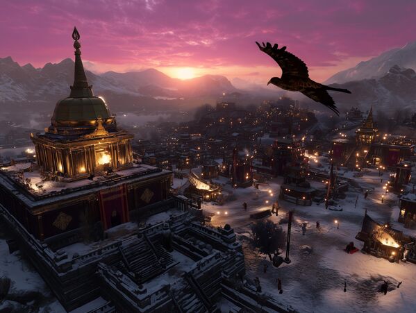 شامبالا- هي دولة أسطورية من الأساطير التبتية والبوذية، مخفية في مكان ما في جبال الهيمالايا، وتُوصف بأنها مكان الحكمة والتنوير والقوة الروحية العليا، ولا يمكن الوصول إليها إلا لقلة مختارة - سبوتنيك عربي