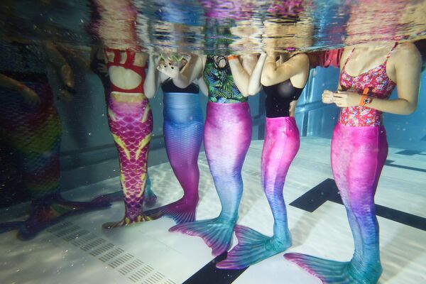 طلاب مدرسة ثانوية خلال حصص تدريب على السباحة في حوض السباحة في أندريتشو، بولندا. - سبوتنيك عربي