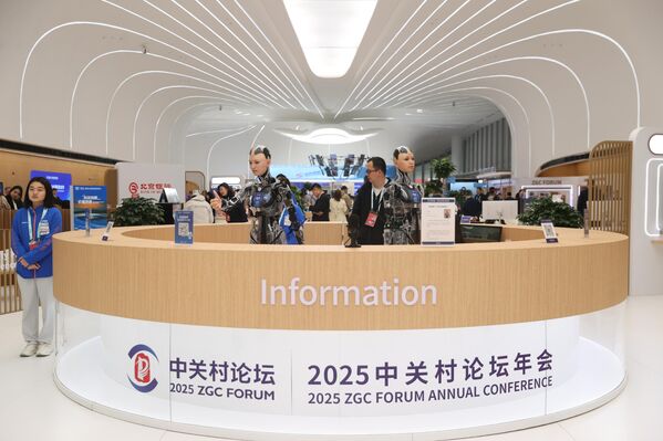 روبوتات بشرية تعمل في مركز "تشونغ غوان تسون" الدولي للابتكار في بكين، الصين - سبوتنيك عربي