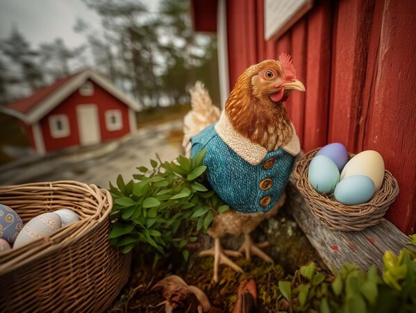 في تقاليد عيد الفصح الفنلندي، تعتبر الدجاجة (وليس الأرنب) الرمز الرئيسي للعيد. وترتبط هذه الصورة بالمعتقدات الزراعية القديمة. - سبوتنيك عربي