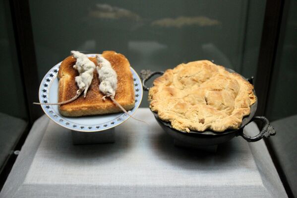 فئران على خبز محمص وفطيرة فئران في متحف تكنولوجيا العصر الجوراسي، في لوس أنجلوس، كاليفورنيا. فئران على خبز محمص وفطيرة فئران في متحف تكنولوجيا العصر الجوراسي، في لوس أنجلوس، كاليفورنيا. - سبوتنيك عربي