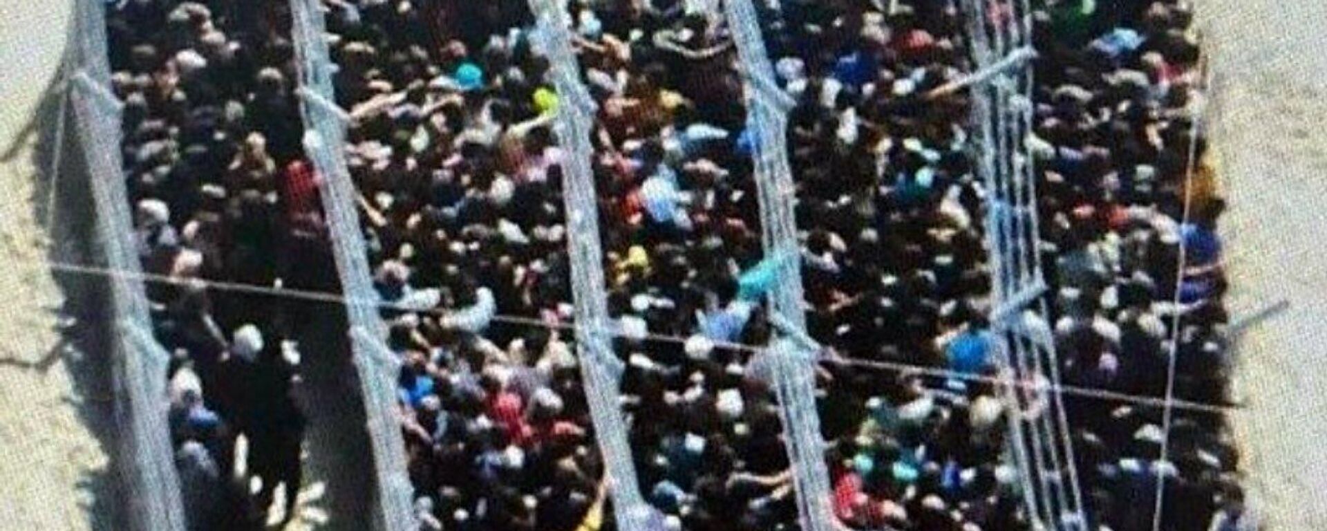 مشهد تدافع الناس من أجل الحصول على المساعدات الإنسانية غرب مدينة رفح في جنوب قطاع غزة - سبوتنيك عربي, 1920, 22.08.2025