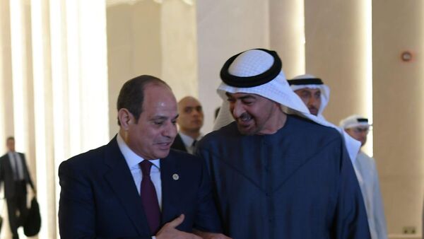 رئيس دولة الإمارات الشيخ محمد بن زايد والرئيس المصري عبد الفتاح السيسي - سبوتنيك عربي