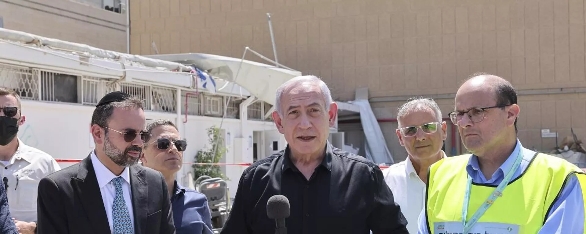 رئيس الوزراء الإسرائيلي، بنيامين نتنياهو، متحدثا من موقع الهجوم الإيراني في مستشفى سوروكا، إسرائيل، 19 يونيو/ حزيران 2025 - سبوتنيك عربي, 1920, 27.06.2025