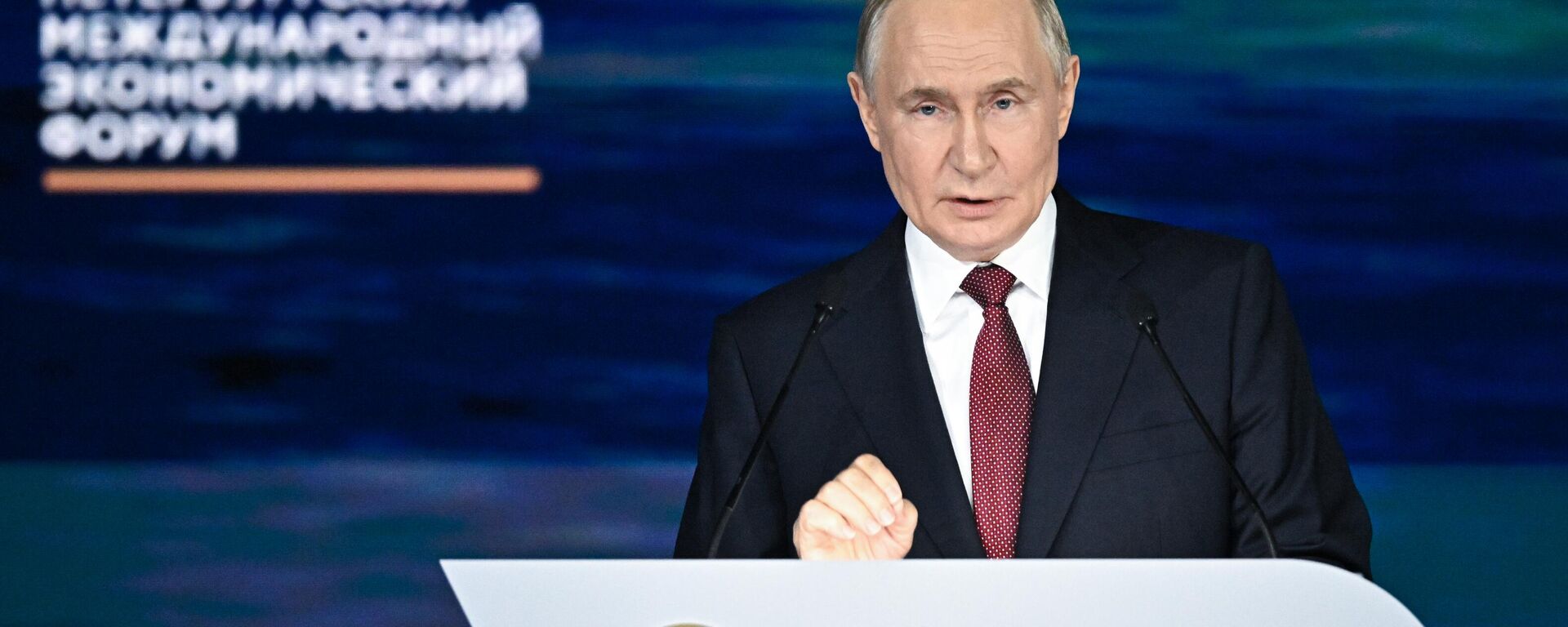 بوتين يتحدث في الجلسة العاملة لمنتدى بطرسبورغ - سبوتنيك عربي, 1920, 20.06.2025