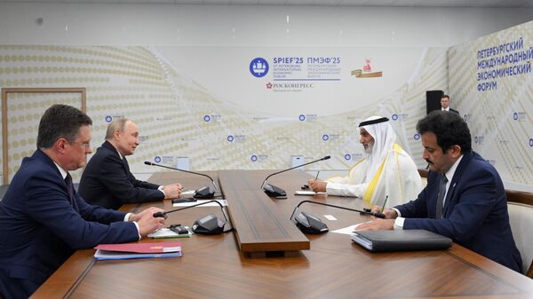 الرئيس الروسي فلاديمير بوتين يلتقي بالأمين العام لمنظمة أوبك هيثم القيس - سبوتنيك عربي