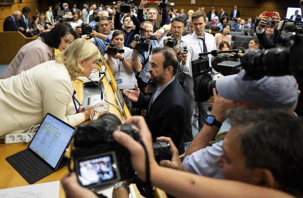 خلال حضور سفير إيران لدى الوكالة الدولية للطاقة الذرية، رضا نجفي، اجتماع مجلس محافظي الوكالة في فيينا. - سبوتنيك عربي